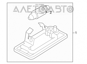 Подсветка номера крышки багажника правая Audi A4 B8 08-12 дорест седан