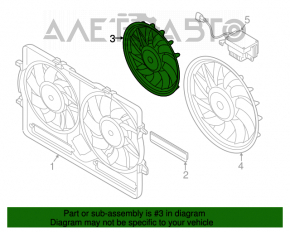 Вентилятор охлаждения прав Audi Q5 09-17 2.0T малый