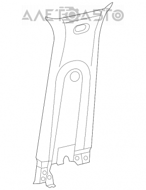 Накладка центральної стійки верхня ремінь права Fiat 500L 14- сіра, подряпини