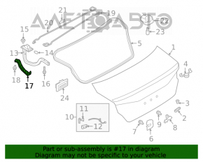 Накладка петлі кришки багажника ліва Nissan Altima 19-