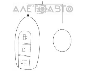 Ключ Nissan Altima 19- smart, 5 кнопок