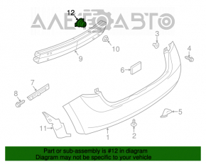 Клык усилителя заднего бампера правый Nissan Versa Note 13-19