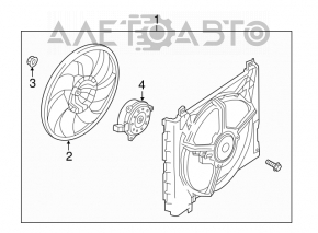 Дифузор кожух радіатора у зборі Nissan Versa 12-19 usa 1.6 АКПП, МКПП