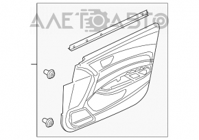 Обшивка дверей картка перед лев Acura TLX 15-17 шкіра беж, дефект накладки та шкіри