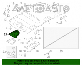 Плафон освітлення передній Mini Cooper Countryman R60 10-16 чорний, без люка