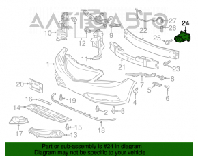 Клык усилителя переднего бампера правый Acura ILX 13-15 дорест