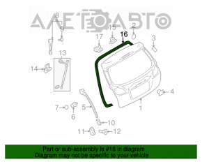 Уплотнитель резина двери багажника Subaru Outback 10-14