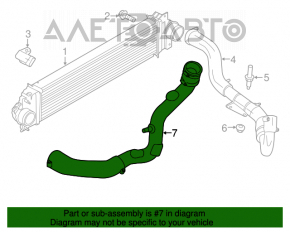 Патрубок на интеркулер правый Ford Fusion mk5 13-14 1.6T только резина