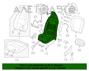 Водійське сидіння Infiniti QX30 17- без airbag, sport, електро, шкіра чорне, стрільнуло