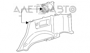 Обшивка арки нижня права Lexus GX470 03-09 сіра