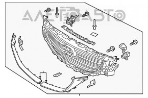 Решетка радиатора grill Mazda CX-9 16- без эмблемы, без вставок