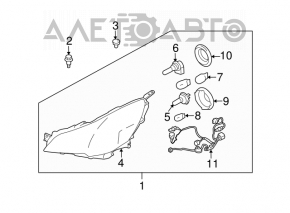 Фара передня права Subaru Outback 10-14 гола під полірування злам креп