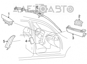 Подушка безпеки airbag бічна шторка права Hyundai Azera 12-17 іржавий піропатрон