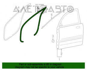 Уплотнитель дверного проема передний правый Hyundai Azera 12-17