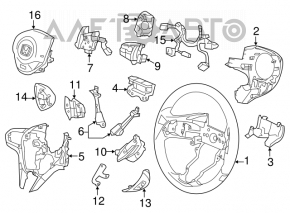 Кнопки управления на руле Honda CRZ 11-16