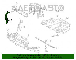 Дефлектор радиатора правый Ford Focus mk3 11-14 2.0