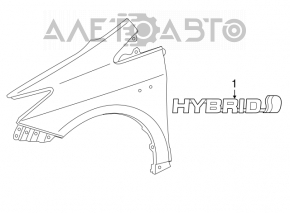 Емблема крила Hybrid перед прав Toyota Prius V 12-17
