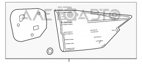 Ліхтар внутрішній кришка багажника правий Lexus ES300h ES350 16-18 рест