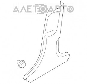 Накладка центральної стійки нижня права Hyundai Elantra AD 17-20 черн, подряпини, тріщина