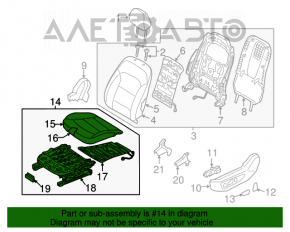 Водительское сидение Hyundai Elantra AD 17-20 без airbag, тряпка черн