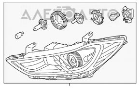 Фара передняя левая в сборе Hyundai Elantra AD 17-18 дорест LED