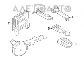 Ключ Hyundai Elantra AD 17-20 брелок, 4 кнопки, коричневый