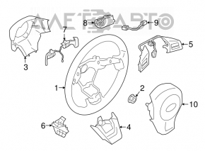 Кнопки управления на руле Subaru Impreza 17- GK тип 1, затерта накладка