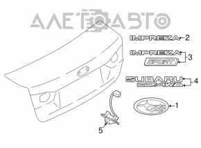 Емблема напис impreza Subaru Impreza 17- GK