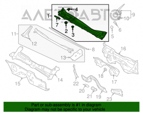 Решетка дворников пластик Subaru Impreza 17- GK