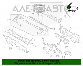 Уплотнитель решетки дворников правый Subaru Impreza 17- GK
