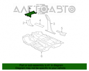 Накладка передньої стійки ліва Chrysler 200 11-14 черн