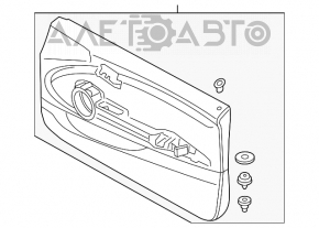 Обшивка двери карточка передняя правая Mini Cooper F56 3d 14- черн резина, подлокотник резина