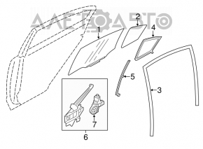 Ущільнювач скла задній правий Subaru Impreza 4d 17- GK
