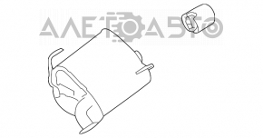 Глушник задня частина з бочкою Subaru Impreza 17-GK без насадки, іржавий