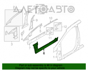 Порог кузова металл с передней стойкой правый Ford Focus mk3 11-18