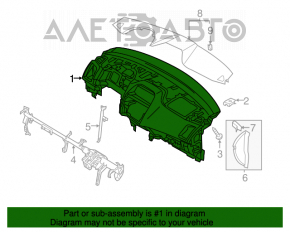 Торпедо передняя панель без AIRBAG Mitsubishi Outlander Sport ASX 13-14 черн