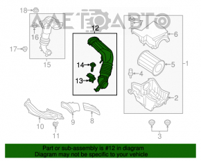 Воздуховод Ford Escape MK3 14-16 1.6T на коллектор, 3 части