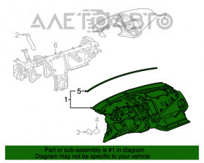 Торпедо передня панель без AIRBAG GMC Terrain 10-17 черн, подряпини, без заглушок, зламалася планка