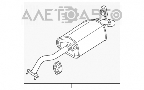 Глушитель задняя часть с бочкой Kia Forte 4d 14-16 дорест 1.8