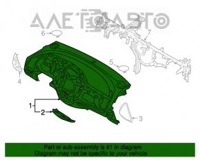 Торпедо передняя панель без AIRBAG Kia Forte 4d 14-18