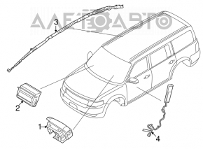 Подушка безпеки airbag у кермо водійська Ford Flex 09-12 дорест сіра, потерта