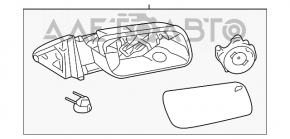 Дзеркало бокове праве Ford Flex 09-12 дорест 3 Піна, структура
