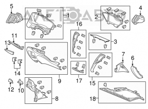 Накладка коліна водія Acura TLX 15-17