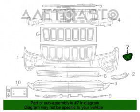 Обрамление птф левое Jeep Compass 11-16 структура