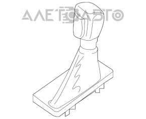 Ручка КПП с накладкой шифтера Ford Escape MK3 17-19 Sport, резина, черная, потерта