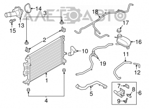Расширительный бачок охлаждения Ford Escape MK3 17-19 рест 2.5, 2.0T, 1.5T