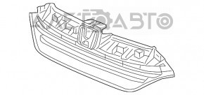 Решетка радиатора grill в сборе Honda CRV 17-19 со значком, надломы сот, слом креп, трещины, песок