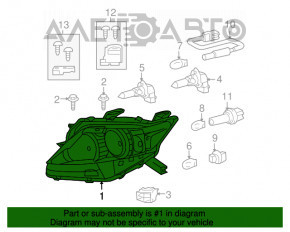 Фара передня права гола Lexus RX350 RX450h 10-12 дорест галоген