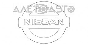 Эмблема передняя решетки радиатора Nissan Rogue 17- квадратная, под радар, песок