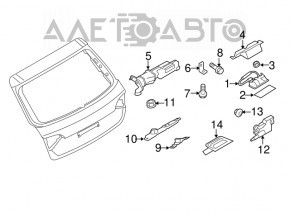 Камера заднего вида с кнопкой и ручкой открывания багажника Audi A4 B8 08-16 без проводки
